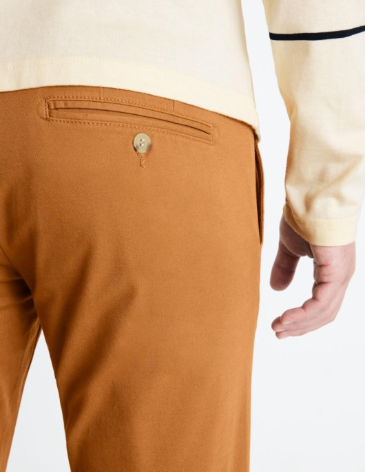 Homme Pantalon Chino Slim – Caramel | Celio Pantalons