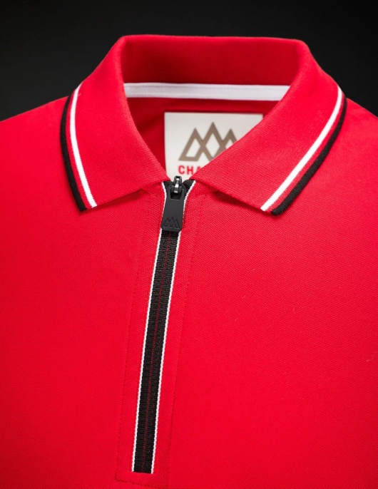 Homme Chamonix-Mont-Blanc – Polo Zippé Rouge | Celio Chamonix-Mont-Blanc