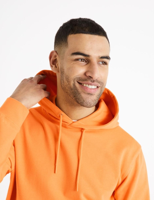 Homme Sweat à  Capuche 100% Coton – Orange | Celio Sweats