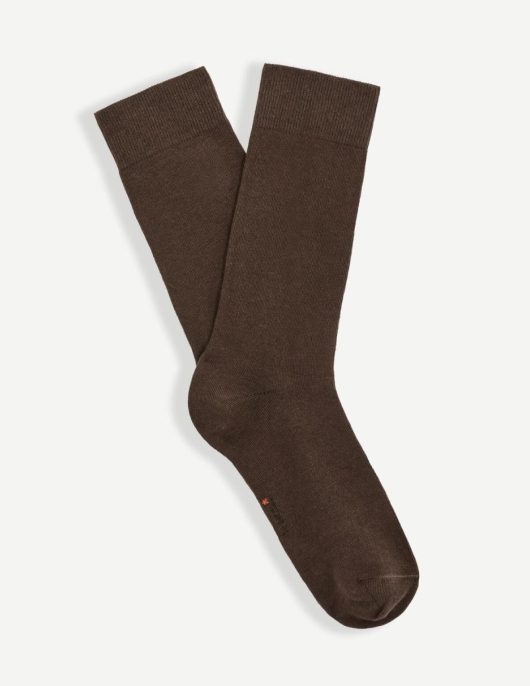 Homme Chaussettes Hautes Coton – Marron | Celio Chaussettes