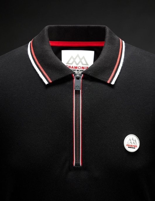 Homme Chamonix-Mont-Blanc – Polo Zippé Manches Longues Noir | Celio Chamonix-Mont-Blanc