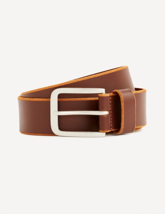 Homme Ceinture 100% Cuir – Chocolat | Celio Ceintures Et Bretelles