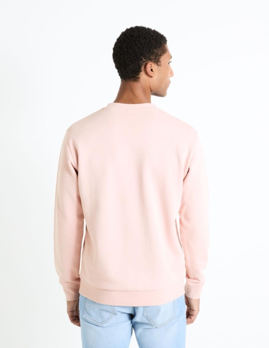 Homme Sweat Col Rond 100% Coton – Rose | Celio Sweats