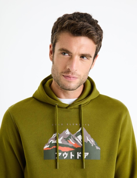 Homme Sweat à  Capuche Coton Mélangé – Marron | Celio Sweats