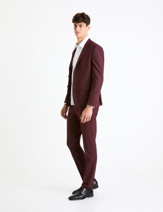 Homme Veste De Costume Amaury Lavable Slim – Bordeaux | Celio Costumes