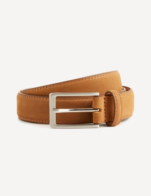 Homme Ceinture Cuir Suède – Beige | Celio Ceintures Et Bretelles