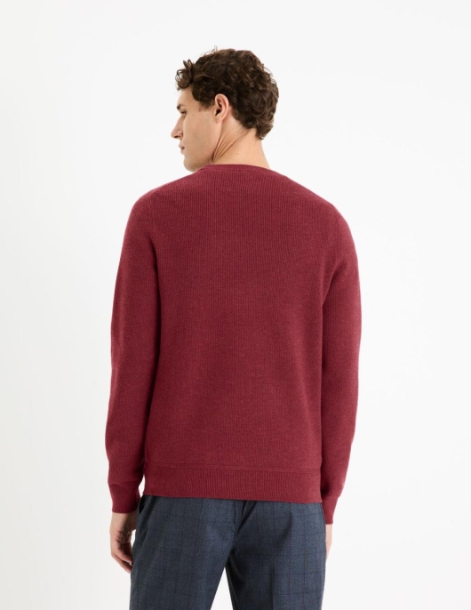 Homme Pull Col Rond – Rouge | Celio Pulls Col Rond