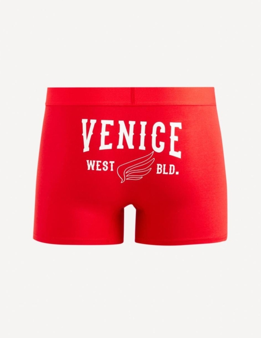 Homme Boxer En Coton Stretch – Rouge | Celio Boxers