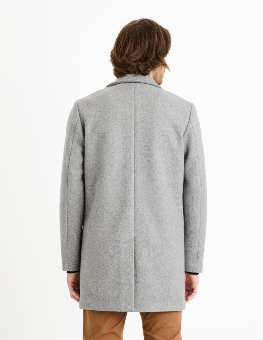 Homme Manteau En Maille – Gris | Celio Manteaux