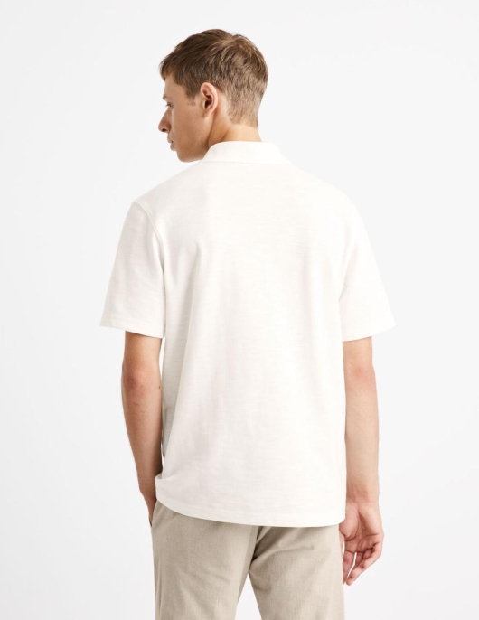 Homme Polo Piqué Coupe Boxy 100% Coton – Blanc | Celio Polos