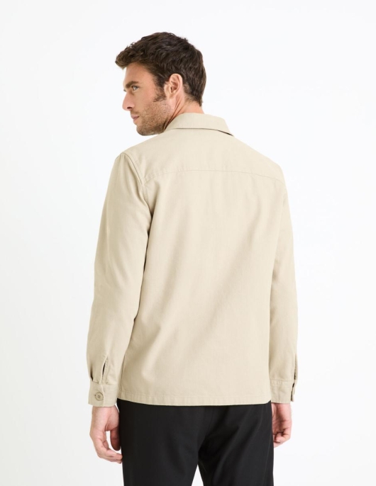 Homme Surchemise Oversize 100% Coton 100% Coton – Beige | Celio Chemises