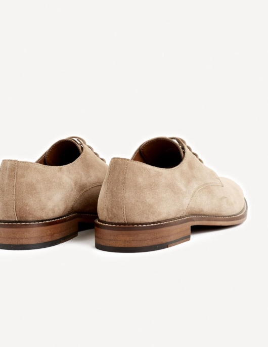 Homme Derbies En Cuir – Beige | Celio Chaussures Et Chaussons