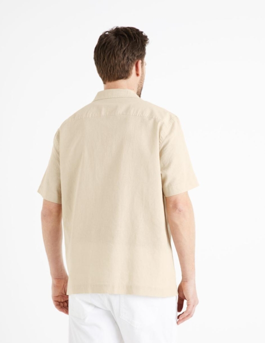 Homme Chemise Relax Lin Coton – Beige | Celio Chemises