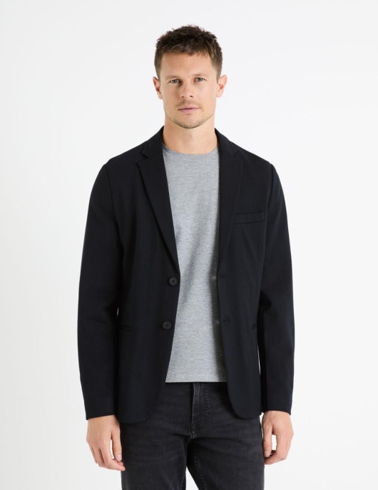 Homme Blazer Avec Capuche Slim – Noir | Celio Vestes