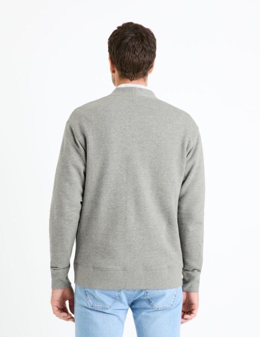 Homme Cardigan Coton Mélangé – Gris | Celio Sweats