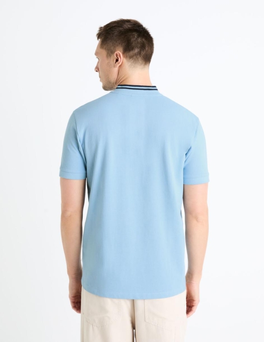 Homme Polo Piqué 100% Coton – Bleu Ciel | Celio Polos