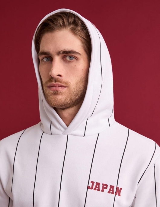 Homme Sweat à  Capuche Coton Mélangé – Blanc | Celio Sweats