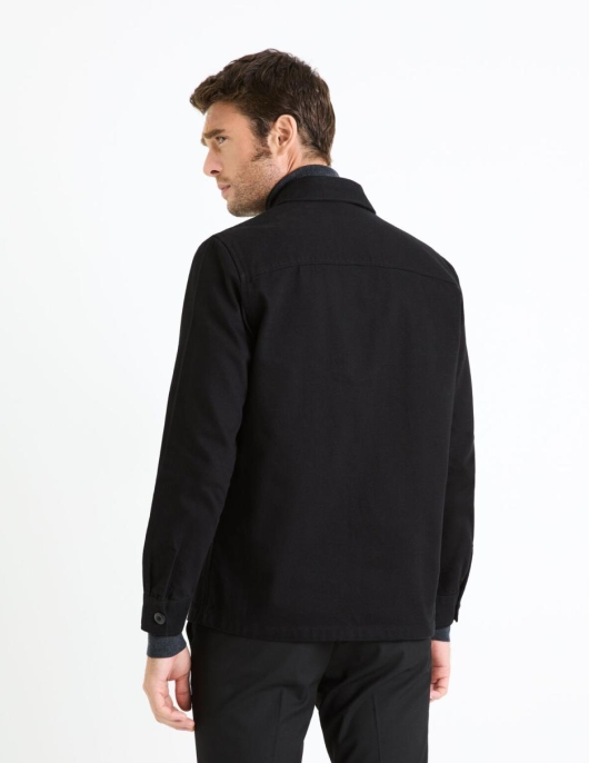 Homme Surchemise Oversize 100% Coton – Noir | Celio Chemises