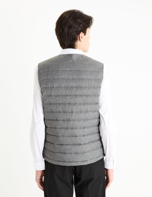 Homme Doudoune Light Sans Manche Col Rond – Gris | Celio Doudounes