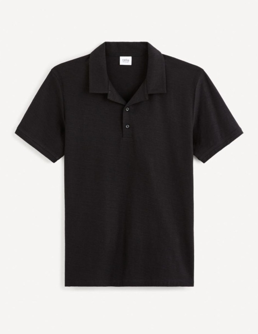 Homme Polo Col Cubain – Noir | Celio Polos