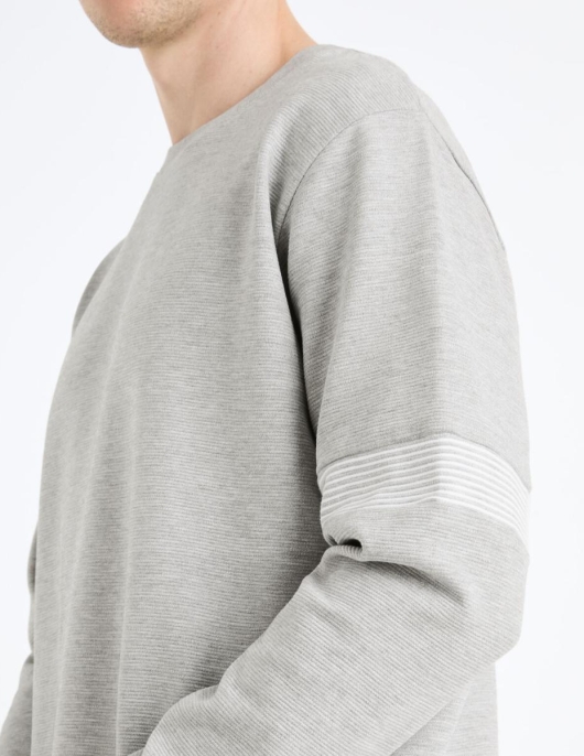 Homme Sweat Col Rond Coton Mélangé – Gris Chine | Celio Sweats