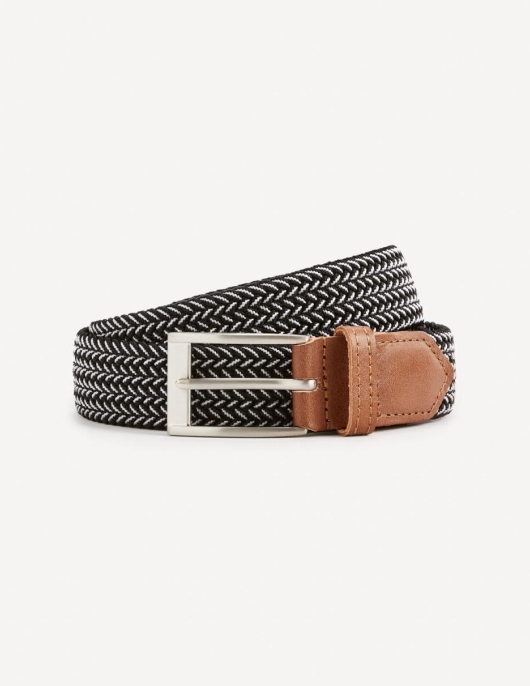 Homme Ceinture Tressée – Noir | Celio Ceintures Et Bretelles