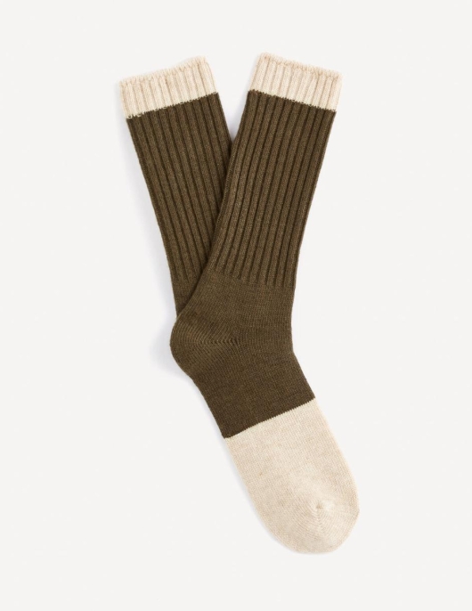 Homme Chaussettes Hautes – Vert | Celio Chaussettes