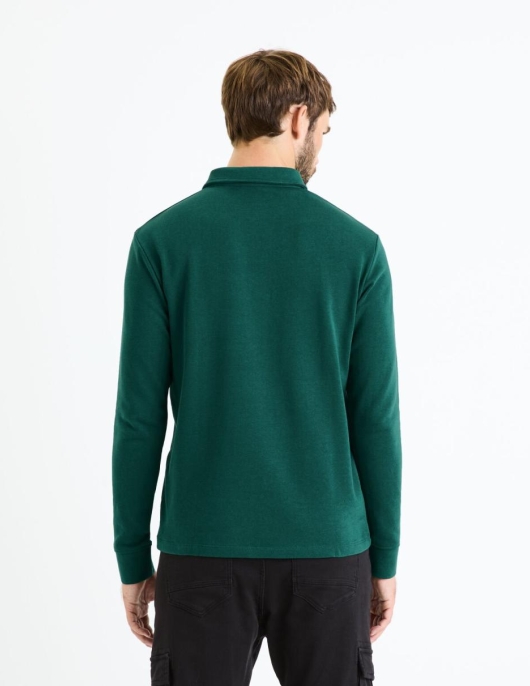 Homme Polo Jersey – Vert Foncé | Celio Polos