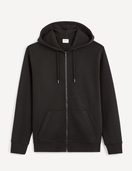 Homme Sweat à Capuche En Coton Mélangé – Noir | Celio Sweats