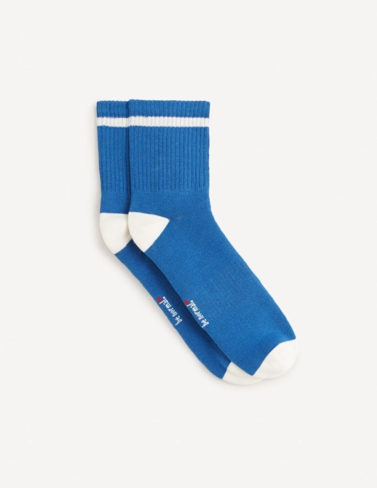 Homme Chaussettes Sport Mi-haute Coton – Bleu Clair | Celio Chaussettes