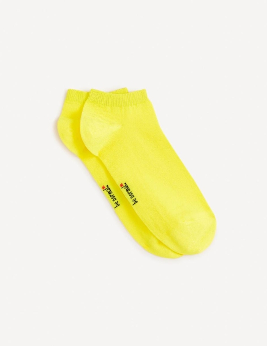 Homme Chaussettes Basses Coton – Jaune | Celio Chaussettes