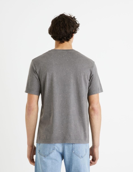 Homme T-shirt Col Rond 100% Coton – Gris | Celio T-shirts