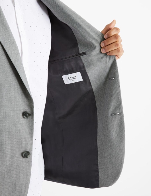 Homme Veste De Costume Slim Mikro – Gris | Celio Costumes