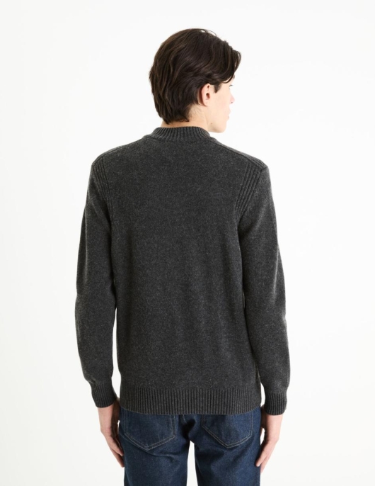 Homme Pull Col Rond – Noir | Celio Pulls Col Rond