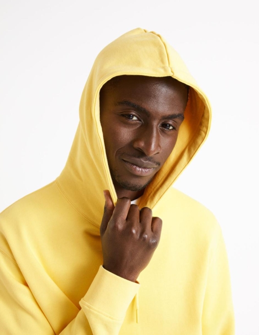 Homme Sweat à  Capuche 100% Coton – Jaune | Celio Sweats