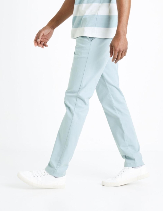 Homme Pantalon Chino Slim – Bleu Clair | Celio Pantalons