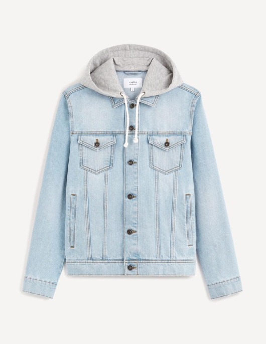 Homme Blouson En Denim – Bleu Clair | Celio Blousons