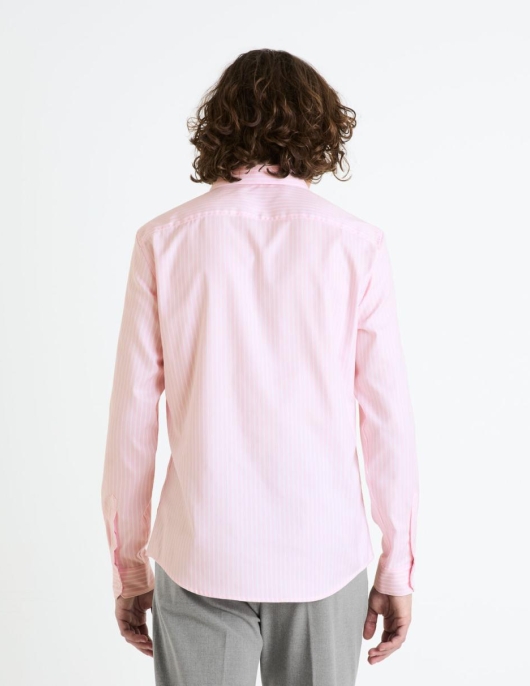 Homme Chemise Slim 100% Coton – Rose | Celio Chemises