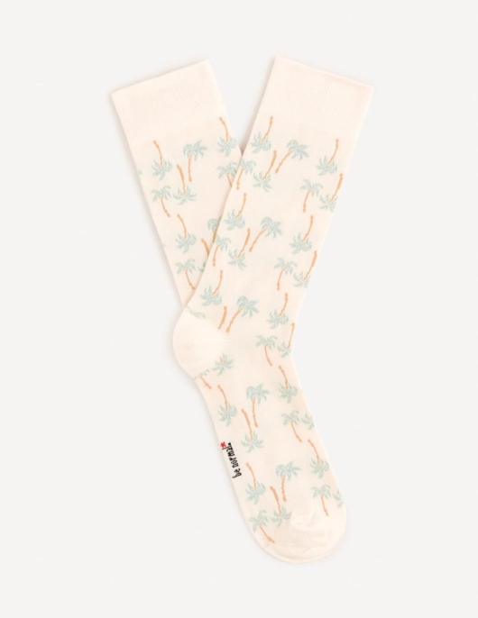 Homme Chaussettes Hautes Coton – Beige | Celio Chaussettes