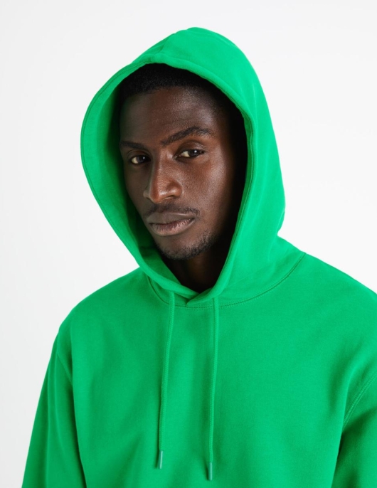 Homme Sweat à  Capuche 100% Coton – Vert | Celio Sweats