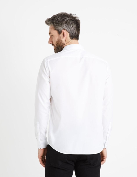 Homme Chemise Modern Fit 100% Coton – Blanc | Celio Chemises