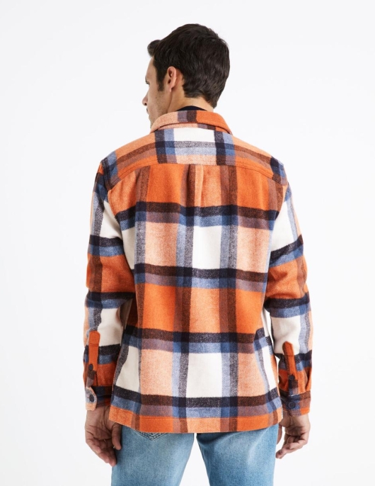 Homme Surchemise Oversize à Carreaux – Bleu | Celio Chemises