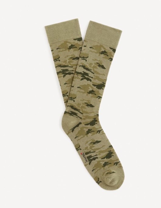 Homme Chaussettes Hautes – Kaki | Celio Chaussettes