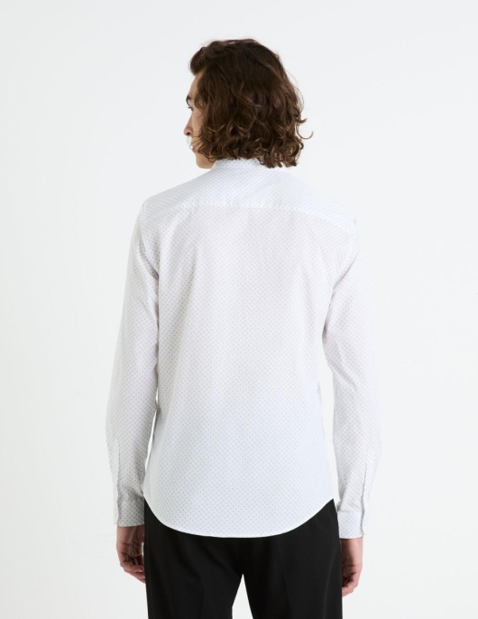 Homme Chemise Slim 100% Coton – Blanc | Celio Chemises