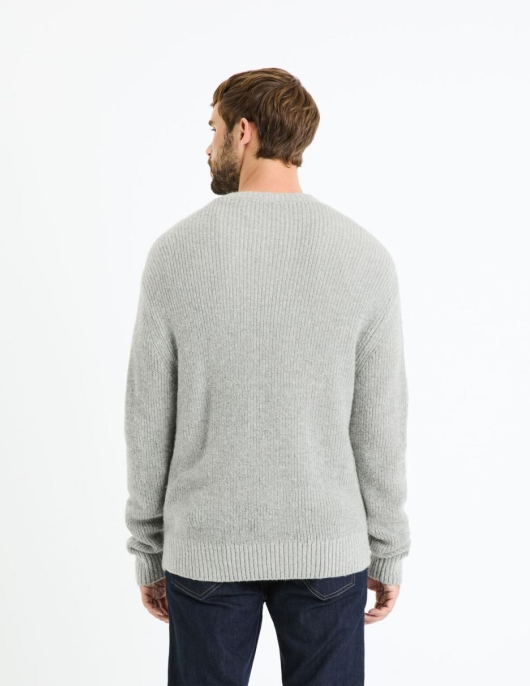 Homme Pull Col Rond – Gris Chine | Celio Pulls Col Rond