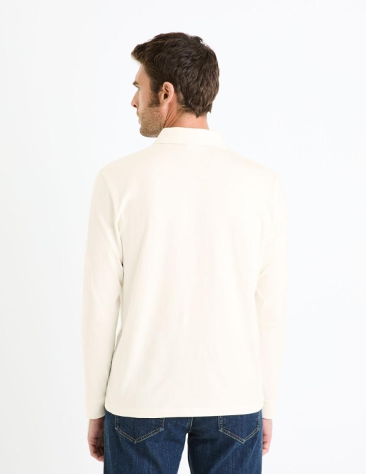 Homme Polo Jersey – Blanc | Celio Polos