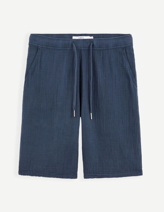 Homme Bermuda 100% Gaze De Coton – Marine | Celio Bermudas