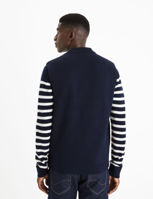 Homme Doudoune Sans Manches 100% Coton – Marine | Celio Doudounes