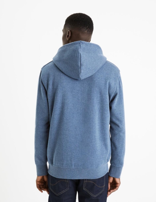 Homme Sweat Zippé à  Capuche Coton Mélangé – Marine | Celio Sweats