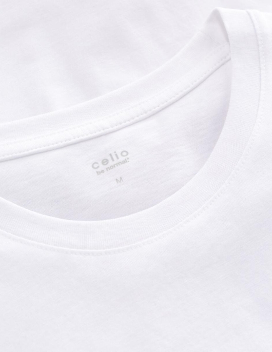 Homme T-shirt Col Rond 100% Coton – Blanc | Celio T-shirts